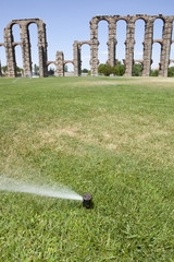 Grass Sprinklers wtih Roman Aqueduct