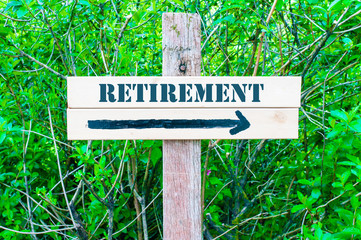 RETIREMENT Directional sign