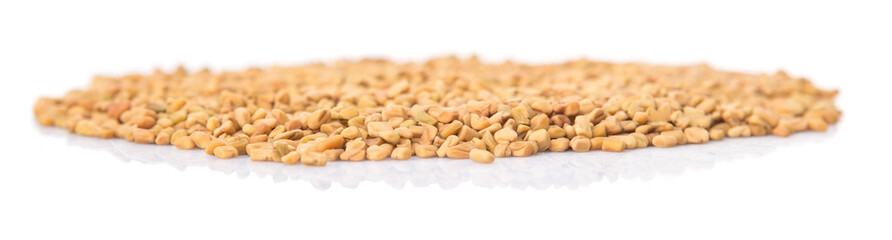 Fenugreek seeds over white background