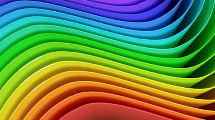 3d colorful raibow waves background