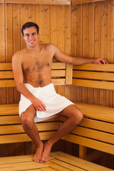 Man enjoying a sauna