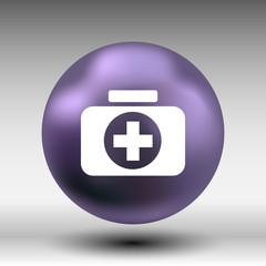 Vector circle icon on gray background. Eps 10