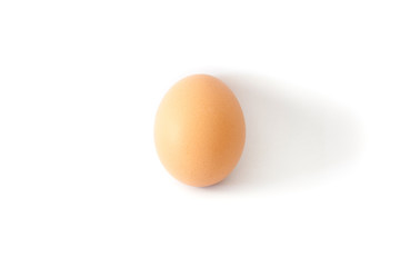 brown chicken egg isolated on white.