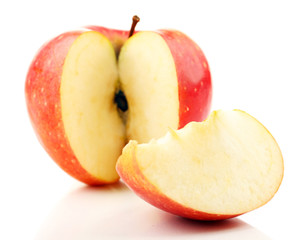 Sliced apple isolated on white
