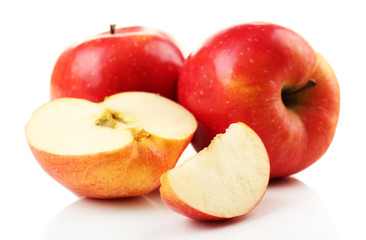 Fototapeta na wymiar Sliced apple isolated on white
