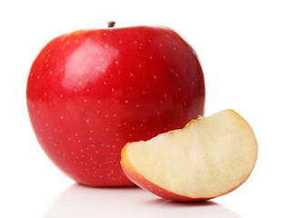 Sliced apple isolated on white