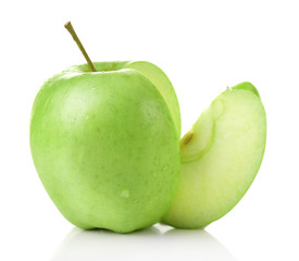 Sliced apple isolated on white