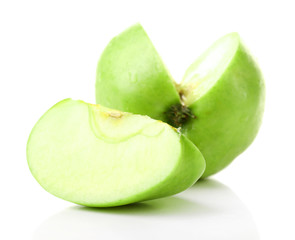 Sliced apple isolated on white