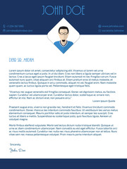 Cover letter design with blue white colors
