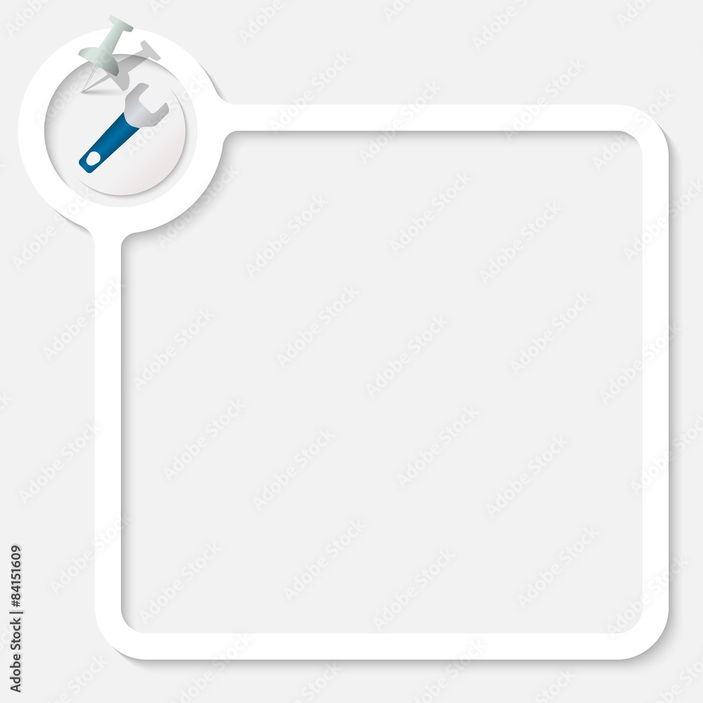 Poster white frame for your text and spanner
