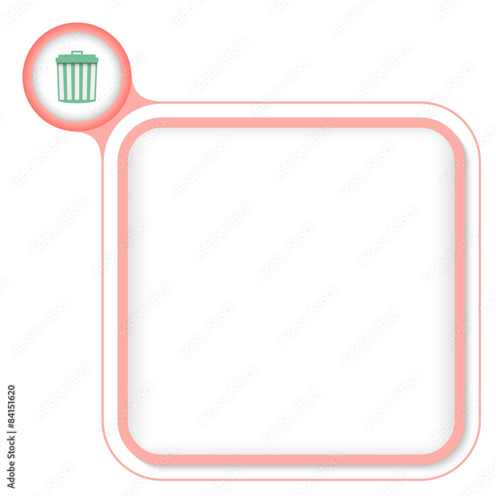 Poster colored frame for your text and trashcan