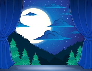 Stage with night landscape
