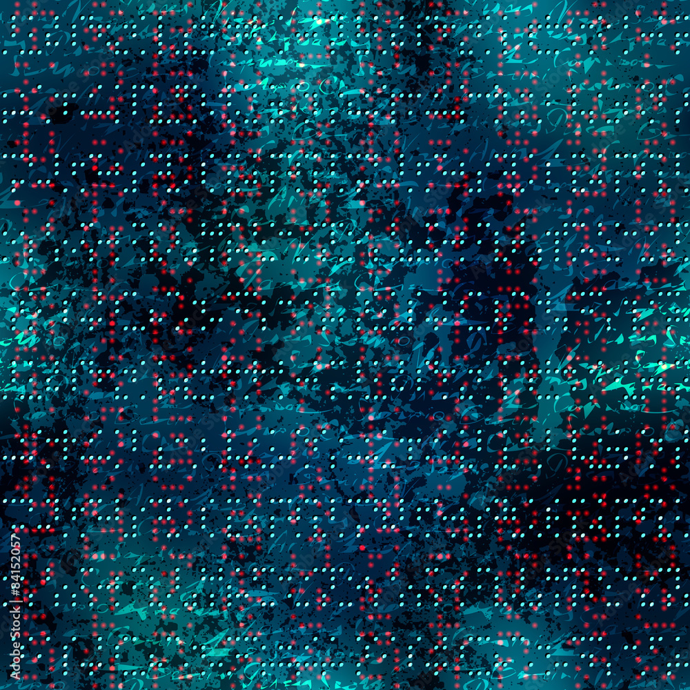 Poster abstract geometric pattern in matrix style and green color.