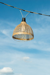 Bamboo  lamp with sky background