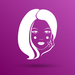 Woman face fashion girl beauty illustration vector