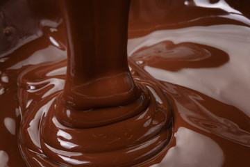 melted dark chocolate thik flow
