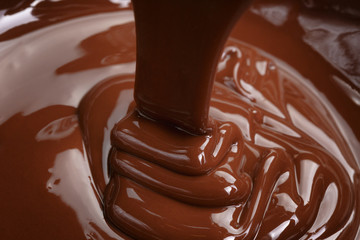 melted dark chocolate thik flow