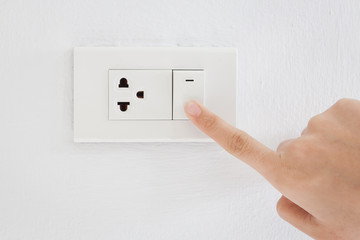 Press turn off electrical switch