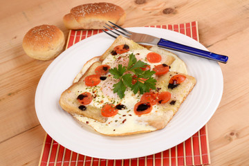Uova con pancarrè - Eggs and white bread -
