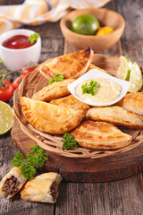 empanada and sauce