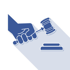 Judge gavel in hand-symbol, vector