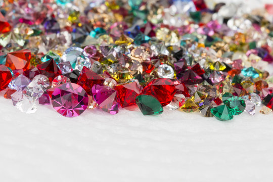Collection of many different natural gemstones.