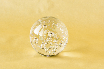 A glass ball with inner bubbles