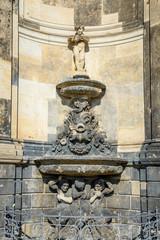 Wall fountain on southern outside corner of Zwinger, Dresden, Ge