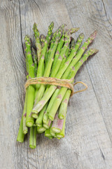 asparagus on wooden table