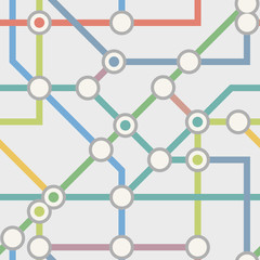 Transport scheme of multicolored straight lines and points