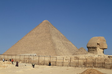 Die Pyramiden und Sphinx von Gizeh in Ägypten
