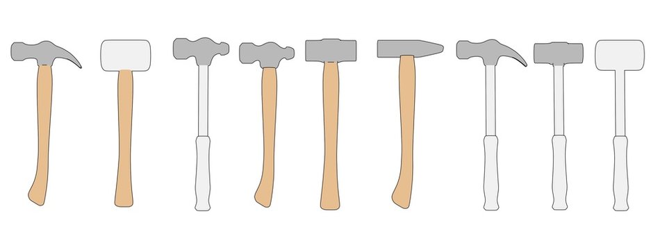cartoon image of hammers (work tools)
