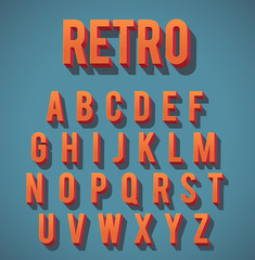 Retro 3D Alphabet Set