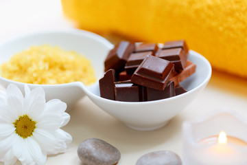 Body scrub. Salt Scrub and Chocolate
