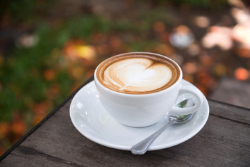 latte art coffee with heart shape
