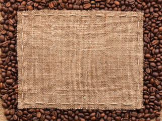 Classical frame on coffee beans