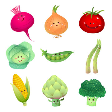 cute vegetables characters-set 2