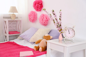 Beautiful pink girls bedroom