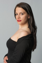Fototapeta premium Arrogante Frau mit roten Lippen 
