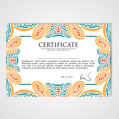 Graphic design template document with hand drawn ornament