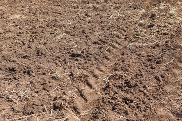 Wheel track on dirt