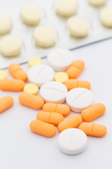 Fototapeta na wymiar Pills, tablets and capsules