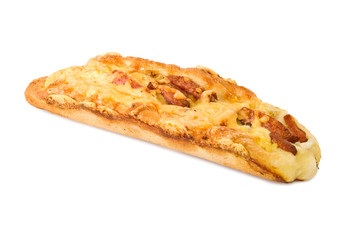 bread with sausage and cheese