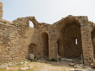 Grèce - Ile de Rhodes - Lindos  - Vestiges de l’Église byzantine