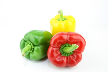 Three colors of capsicum.