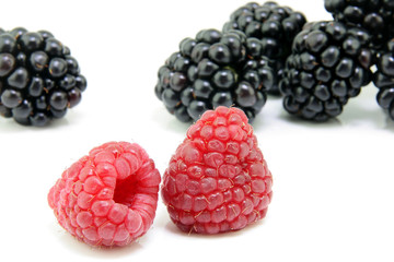 blackberries and rapsberries.