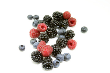 Forest fruit, raspberry, blackberry and blueberry.