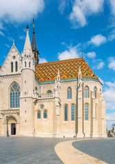 Fototapeta na wymiar Matthias church in Buda Castle district, Budapest, Hungary