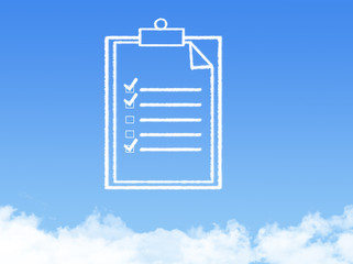 Notepad paper document cloud shape