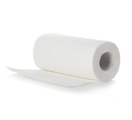 Roll of paper towel, isolated on white background